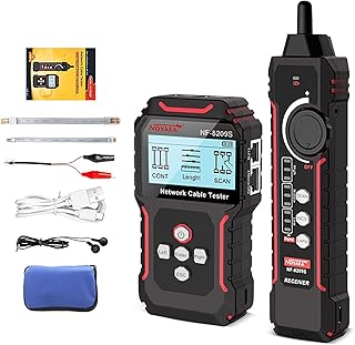 NF-8209S Network Cable Tester for CAT5, CAT6, LAN/Ethernet with PoE and NCV, LCD Anti-Interference scan Mode Wire Tracer Lithium Battery Charge