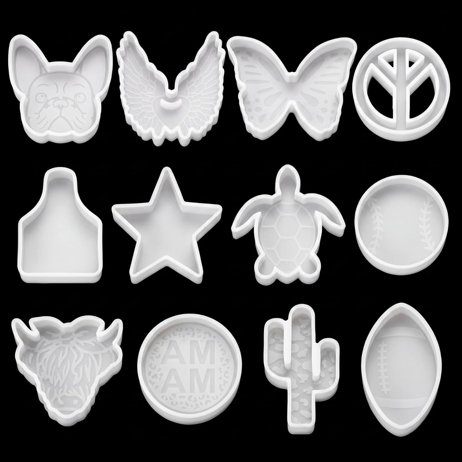 Geyoga 12 Pcs Silicone Mold Car Freshie Mold for Aroma Bead Supply,Novelty