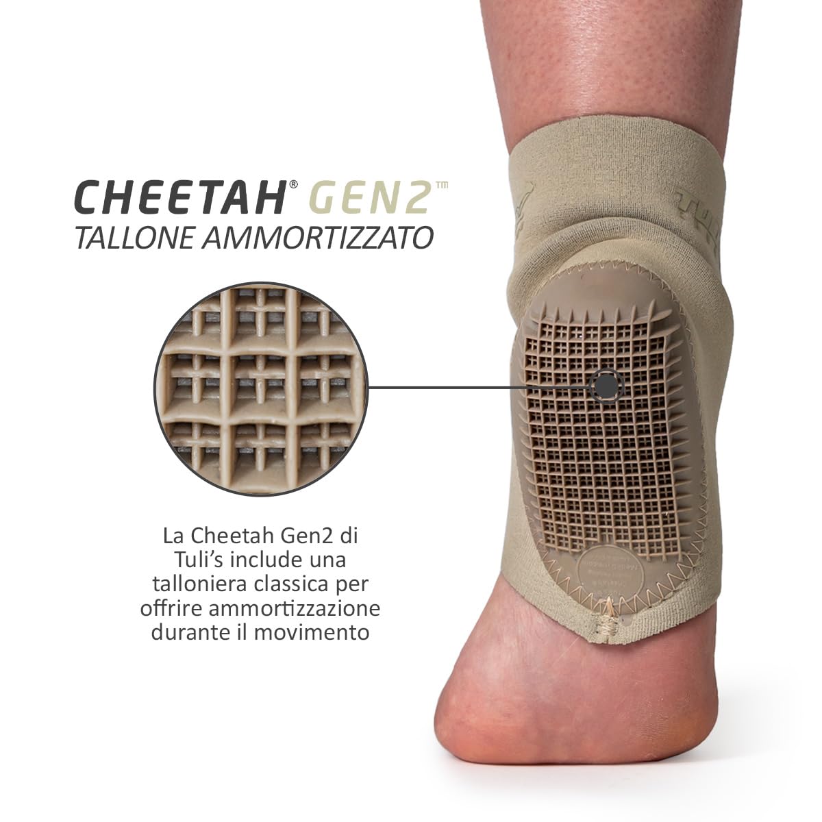 Tuli's Cheetah Gen2 – Cavigliera Sportiva con Talloniera – Tutore per Malattia di Sever e Sperone Calcaneare – Cavigliera a Compressione e Supporto Caviglia, Medio (Junior)