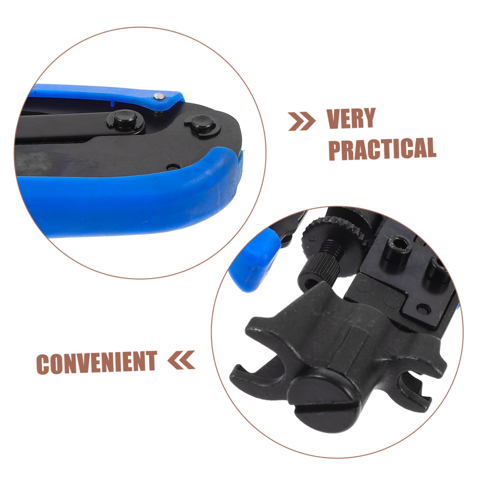 Uonlytech Herramienta de Crimpado para Cable Coaxial Pequeña Acero Inoxidable y Plástico, Fácil de Usar para Transmisión Precisa en Entornos Industriales y Hogar