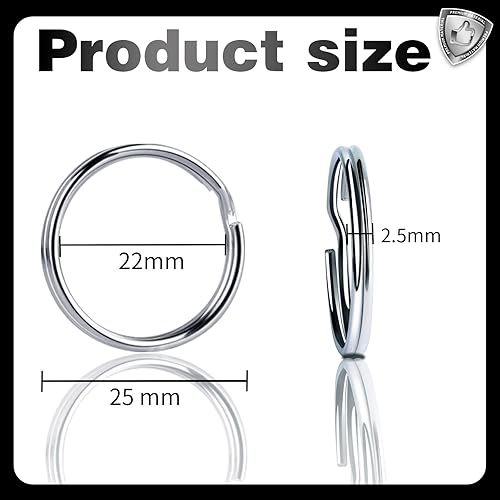 Miniatura 3 de Teenitor 60 llaveros divididos, llavero para manualidades, anillos de 1 pulgada a granel para manualidades, bricolaje, hogar, automóviles