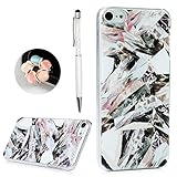 ipod 6 Case,ipod Touch 6th Generation Case, YOKIRIN Clear Slim Hybrid Scratch Resistant Anti-slip Flexible Hard PC Transparent Back Corner Shock Absorption Cover & 3D Diamond Dust Plug