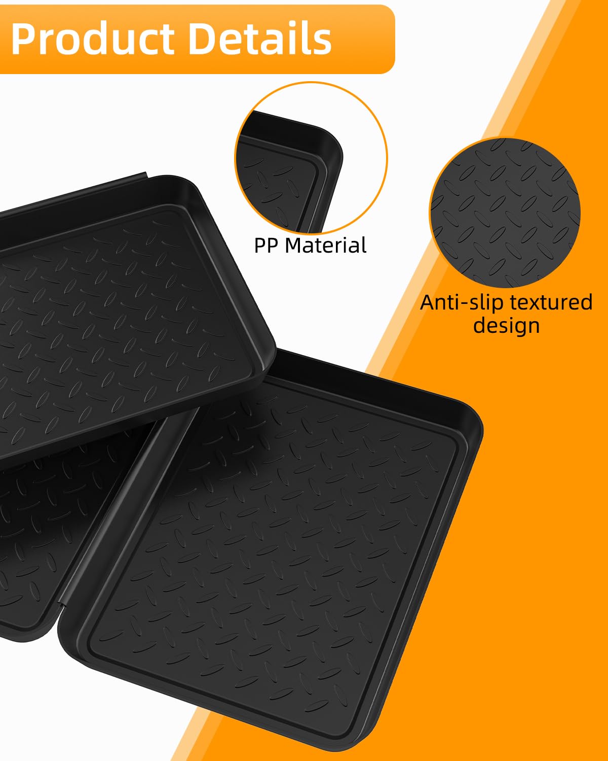 Zosenyer 3er Set Schuhabtropfschalen 35x27,5cm - Abtropfmatte Mit Erhöhtem Rand Für Schuhe & Haustiere