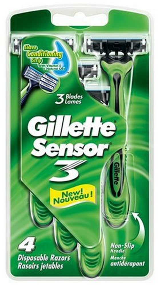 GilletteSensor3 Disposable Razors, 4 Count