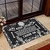 Funciones: el patrón de texto es una impresión de un lado, utilizando la técnica de sublimación de tinte térmico, efectos duraderos, agrega una decoración de buen gusto a su puerta de entrada, hogar, vestíbulo, casa de campo, oficina, patio, garaje, baño, negocios, espacios habitables y muchos más áreas comunes. También es adecuado para una alfombrilla para mascotas, alfombrillas de bienvenida, alfombrillas de entrada. Póngalo en su habitación y sus vecinos seguramente elogiarán su belleza.