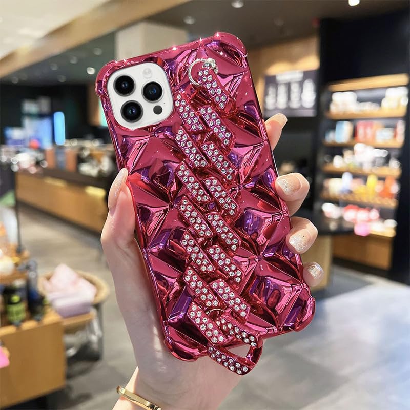 LuxuryKase Bling Diamond Gem Chain Link Design Case for iPhone 13