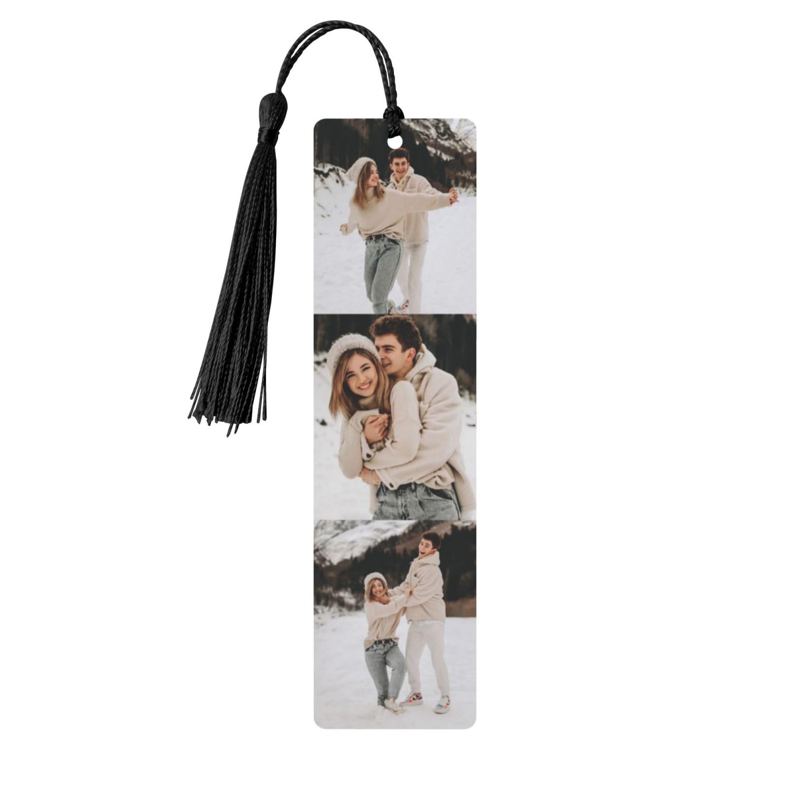 Personalized Bookmark with Picture Text Custom Photo Bookmark-Customized 2-Sided Aluminium Bookmarks with Tassel Gift for Men Women Birthday Teachers Day Christmas
