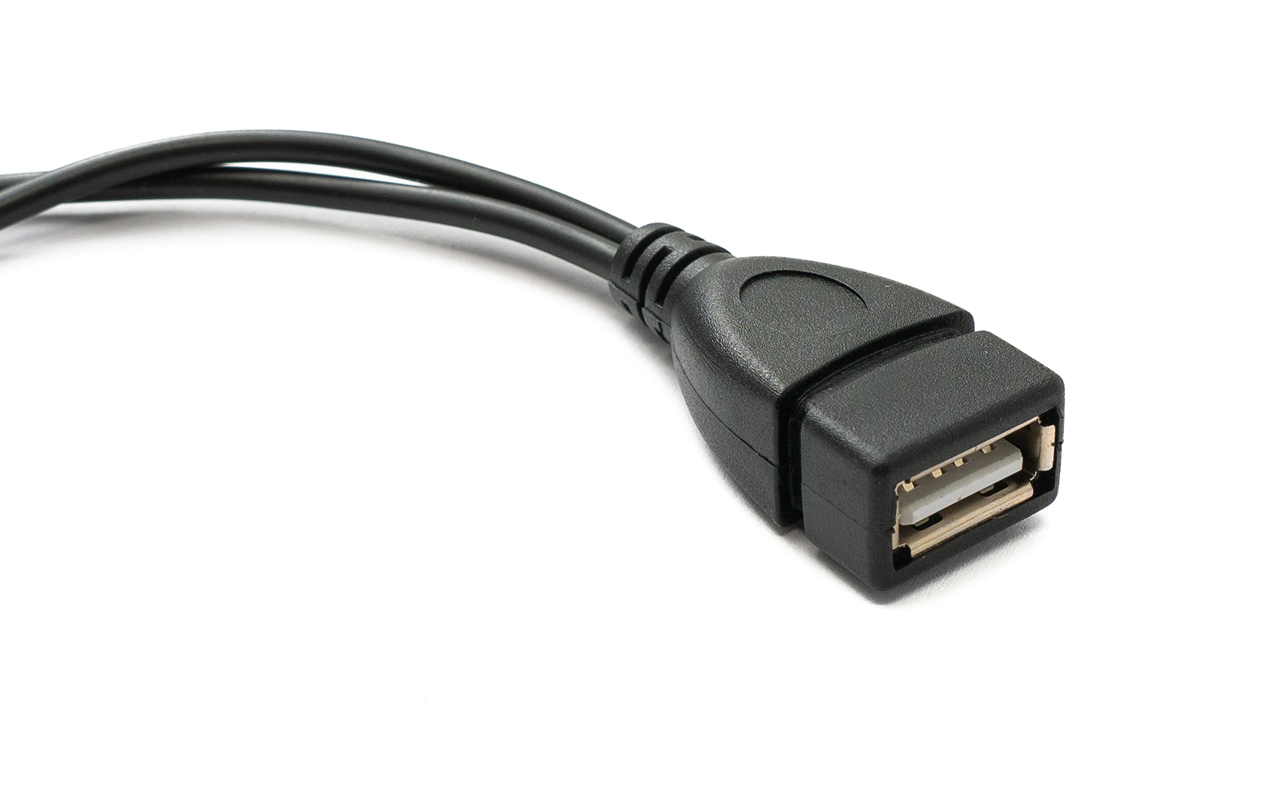 SYSTEM-S USB 2.0 Kabel 30 Cm – Micro B Zu Micro B, Gewinkelt, Schwarz (max. 2,4 A)