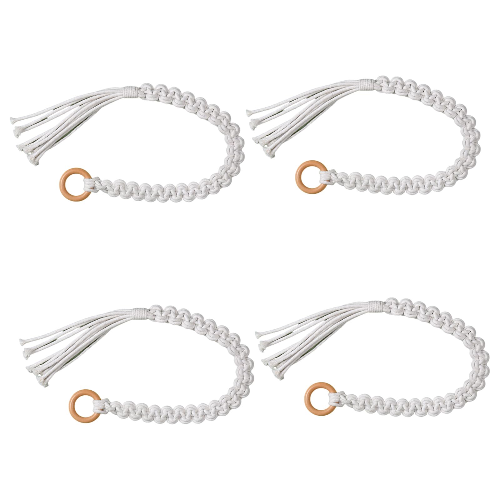 Curtain Tiebacks Weave Cloud Pattern Wooden Straps for Home and Decoration Without Drilling Curtain Tiebacks