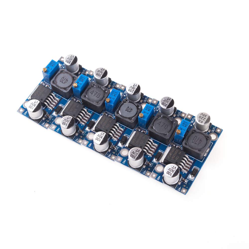 5 sztuk ANGEEK LM2596S DC napięcie zasilania Step Down moduł od 3,2-40 V po 1,25-35 V do Arduino