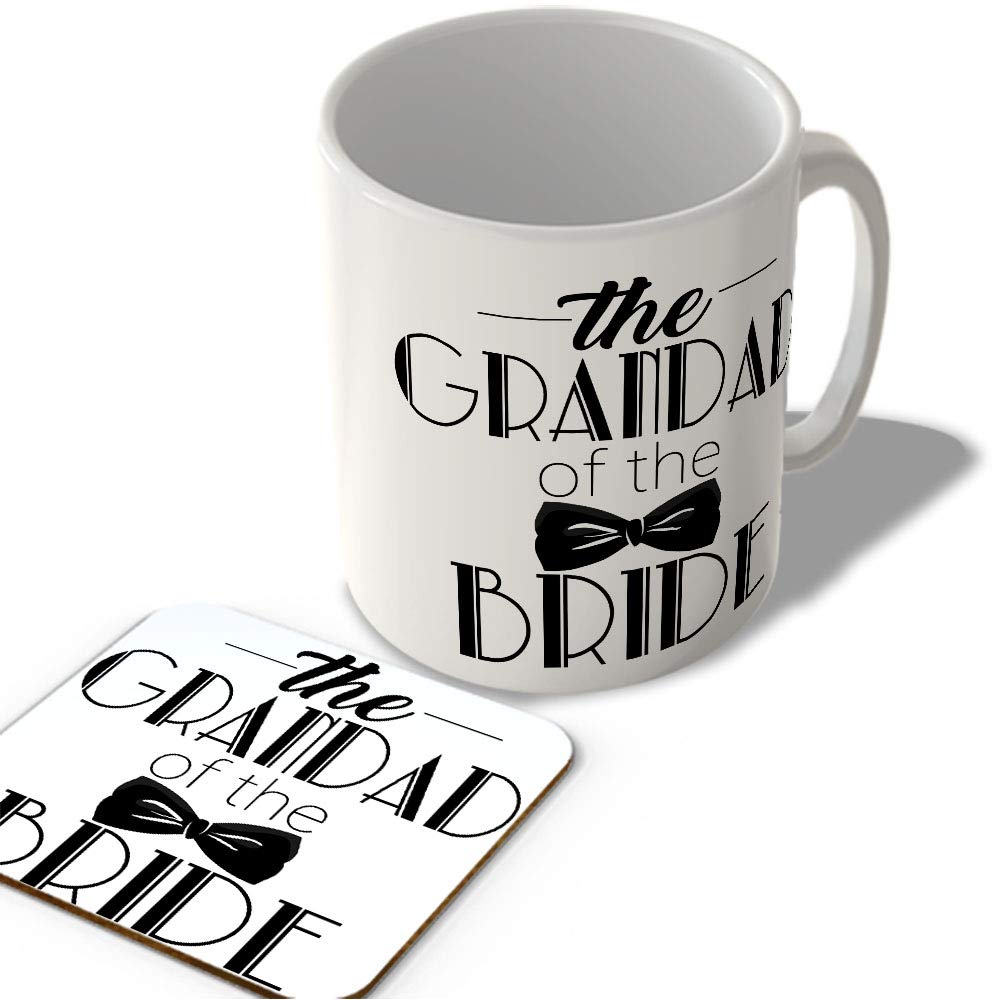 Mcmug White - The Grandad Of The Bride - Mug And Coaster Set, Ceramic, 11Fl.oz.
