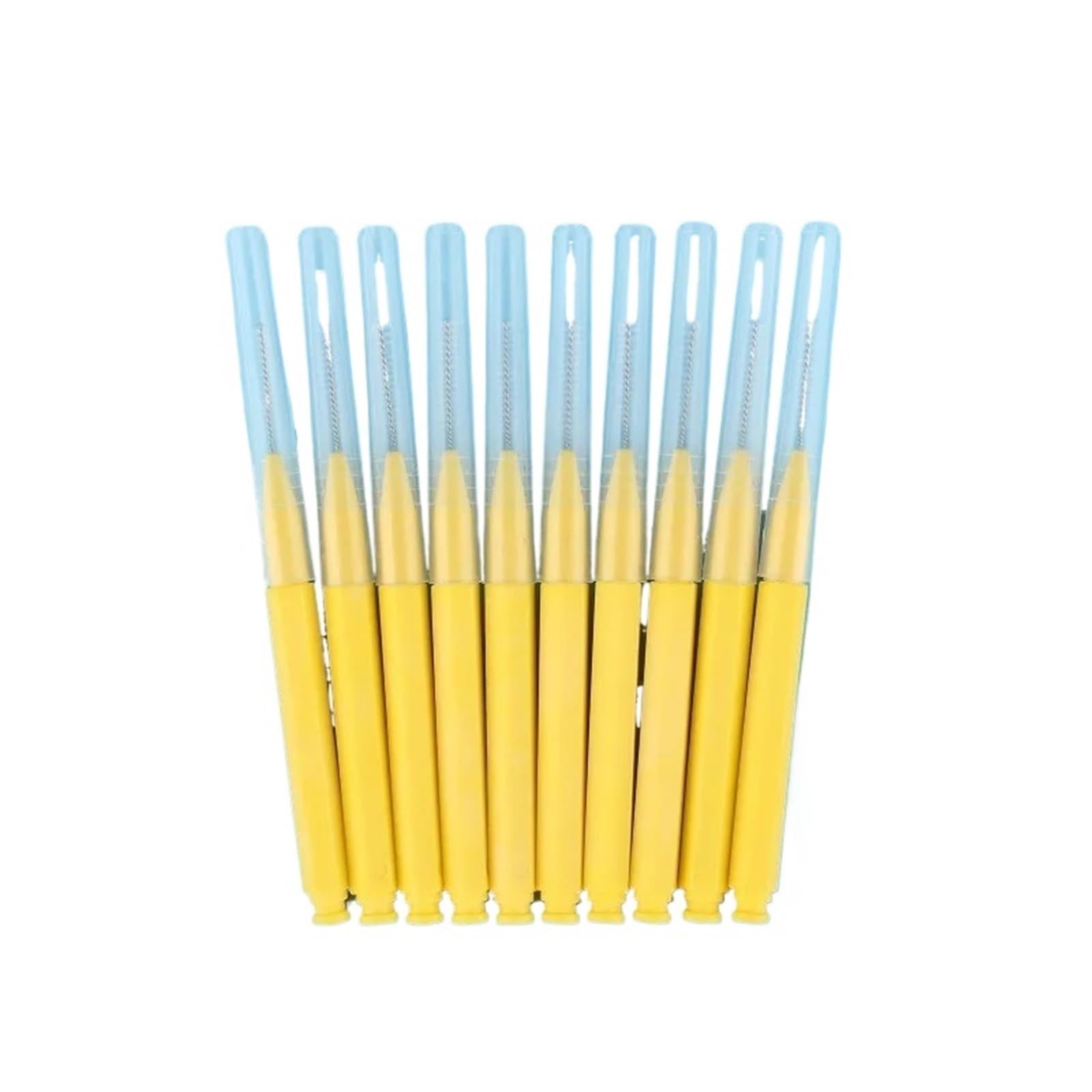 międzyzębowe i patyczki z nicią dentystyczną, Interdental Brushes 40 pcs Multicolor 0.4-1.2mm(Yellow 1.0mm-1.2mm)
