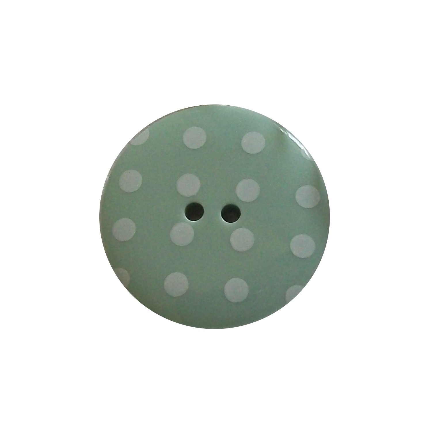 Push The Button Sage Green With White Round Plastic Polka Dot Spot 2 Hole Buttons Pack Of 5 (34Mm, )