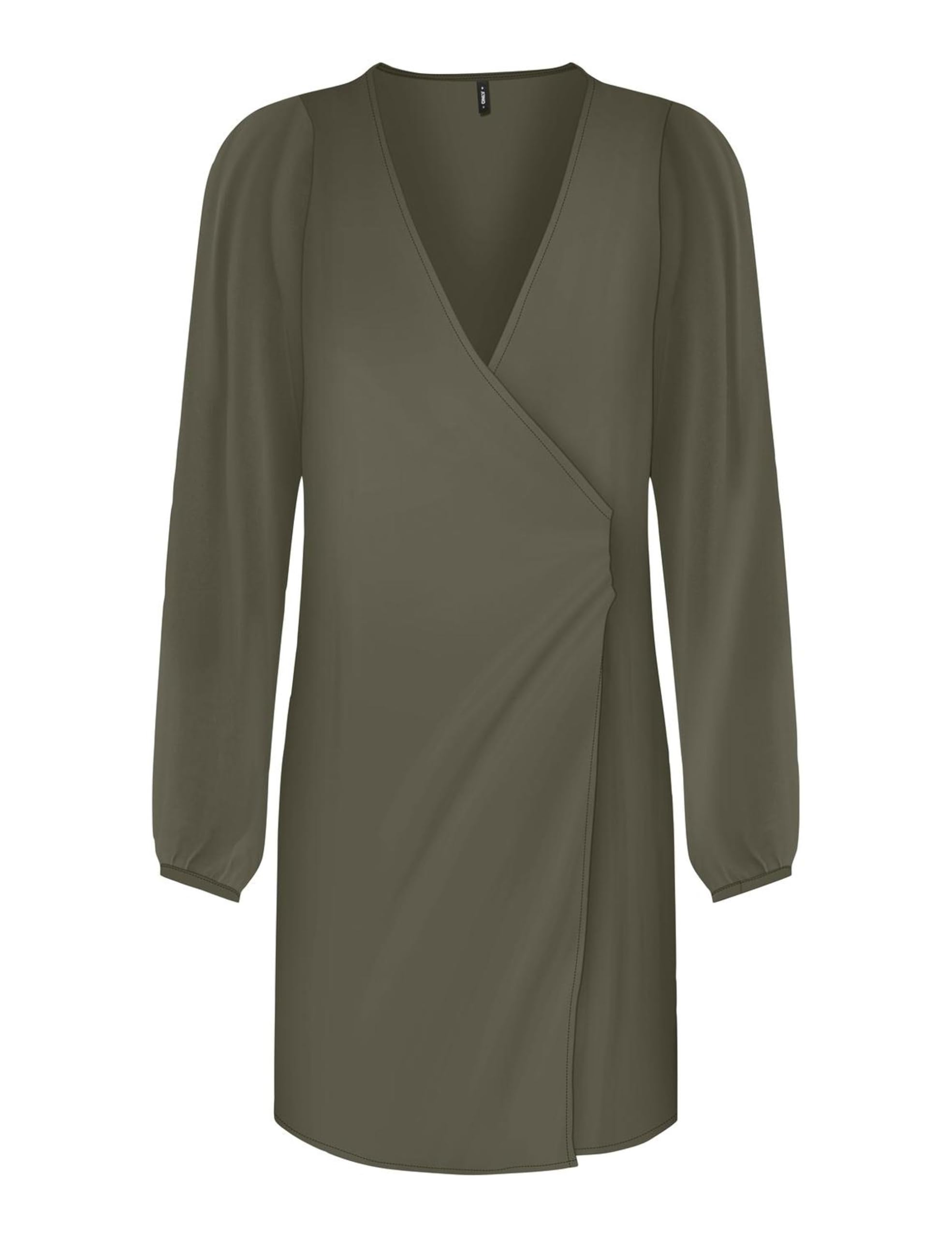 ONLY Women's Onlalma Life Vis L/S Gina Dress Solid, Kalamata, S