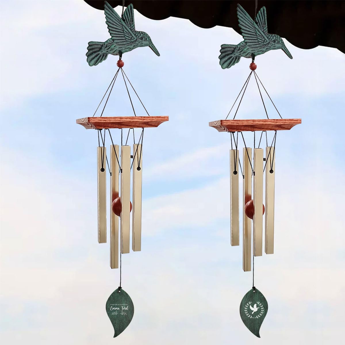 ASTARIN Memorial Custom Wind Chimes for Loss of Loved One, Wind Chimes for Patio Yard Decor, 24'' (Condolences-7)