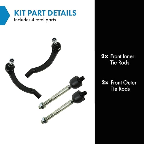 Vista 246 de TRQ - Juego de barras de acoplamiento delanteras interiores y exteriores