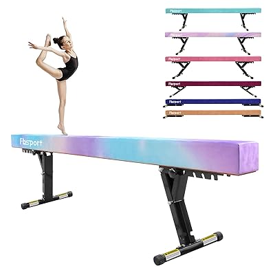 FBSPORT 8ft Adjustable Balance Beam: High and Low Floor Beam Gymnastics Equipment for Kids/Adults,Gymnastics Beam for Training,Practice, Physical Therapy and Professional Home Training with Legs