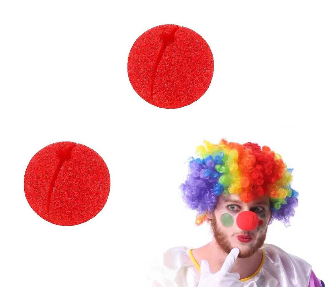 2Pcs Red Clown Noses Foam Clown Noses Cosplay Red Clown