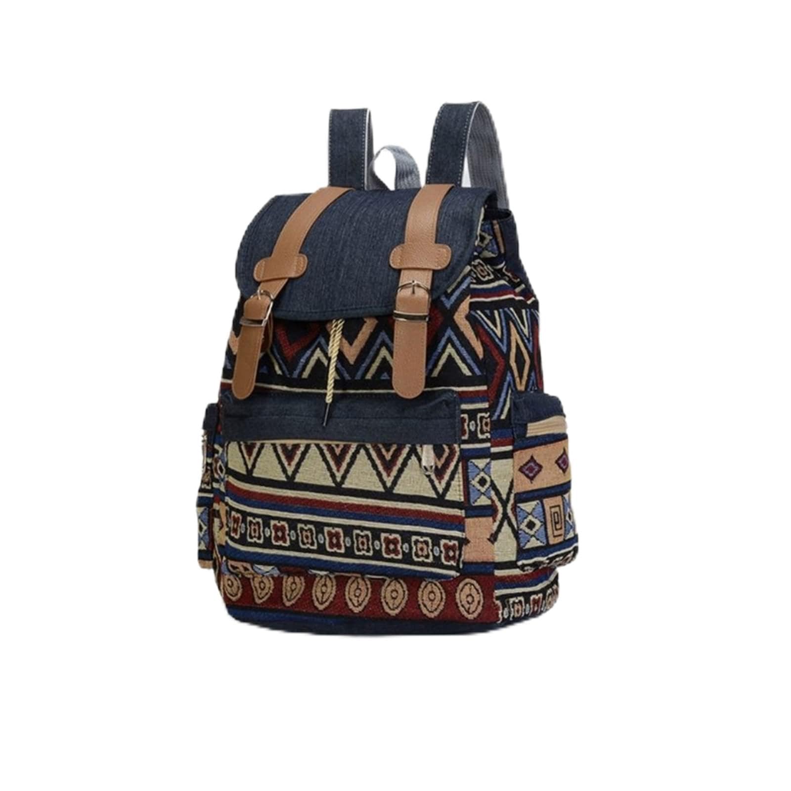 Zeizafa Unisex Pattern 3 Women Canvas Vintinge Backpack Ethnic Backpack Bohemian Daypack Schoolbag