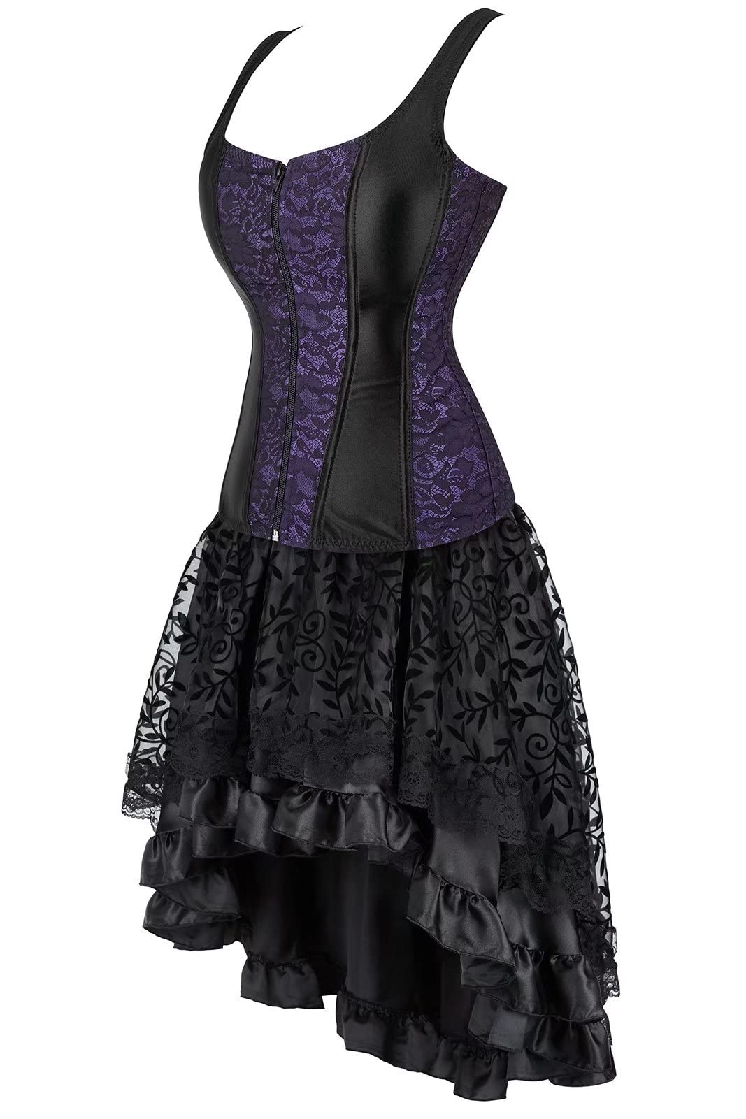 Corset Dress Plus Size Masquerade Gothic Brocade Lace Gothic