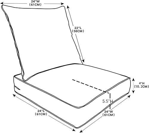 Miniatura 2 de QILLOWAY - Juego de cojines para silla de exterior e interior, cojín de repuesto para muebles de patio., Moderno, GrisNegro