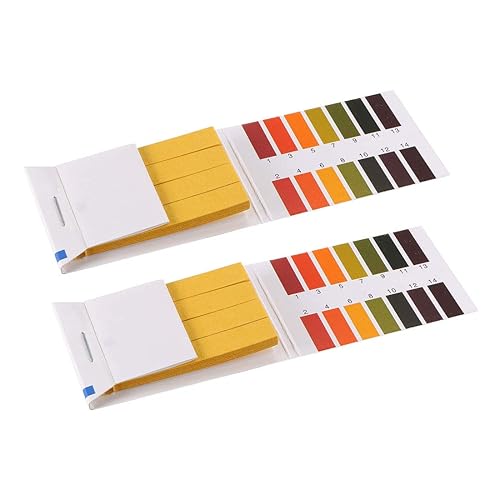 uxcell Tiras de prueba de PH 1-14, indicador de papel, probador de tornasol 80 en 1, kit para agua, alimentos, piscina, acuario, prueba de ácido