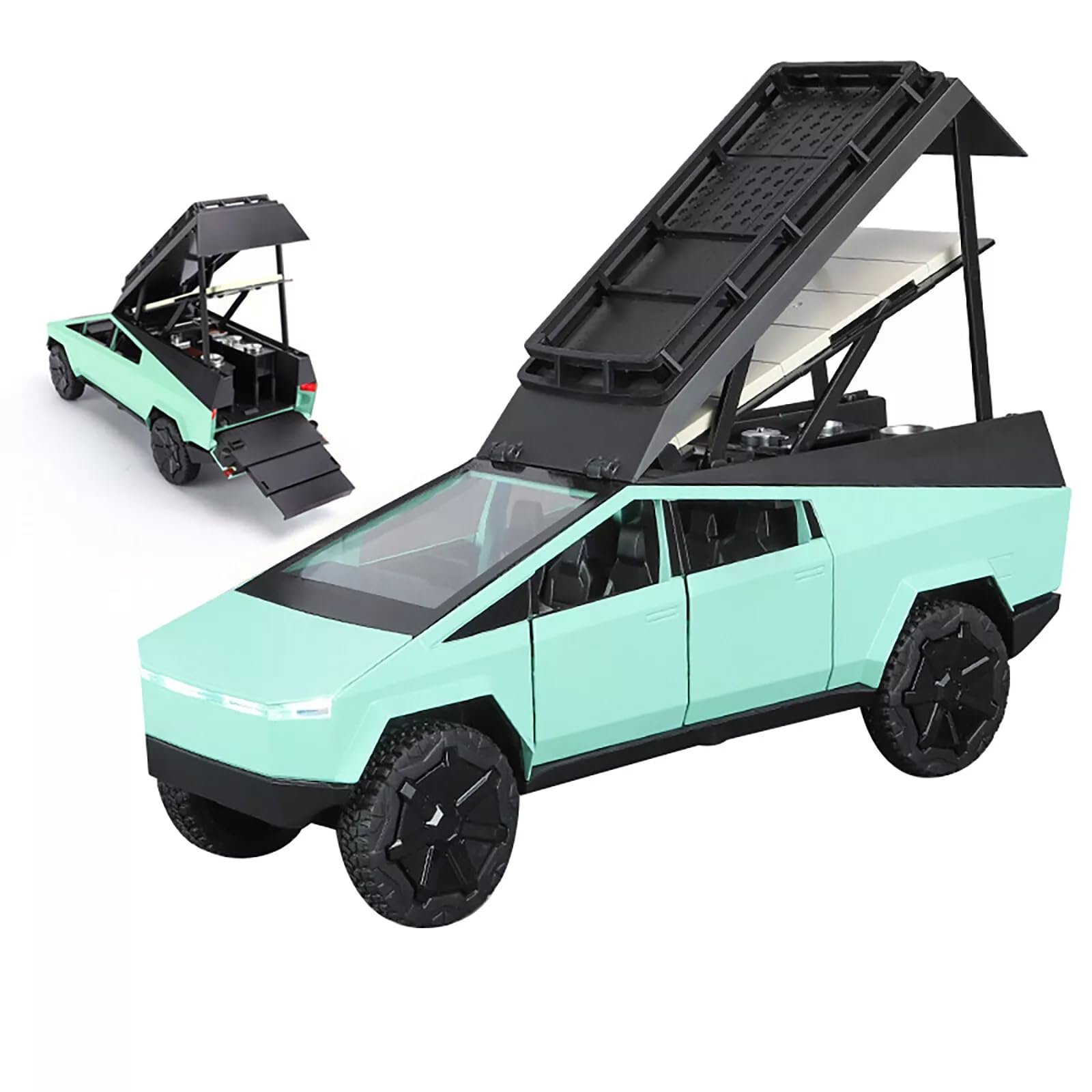 Magicwand 1:24 Scale Die-Cast CyberrTruck Camping with 6 Openable Doors,Steerable Tyres,Working Horn,Working Lights【Pack of 1】【 Green】 (B0D6RQQQS8) Amazon Price History, Amazon Price Tracker