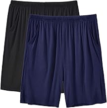 JINSHI Men's Short Pyjama Bottoms, Soft Modal Shorts Lounge Nightwear