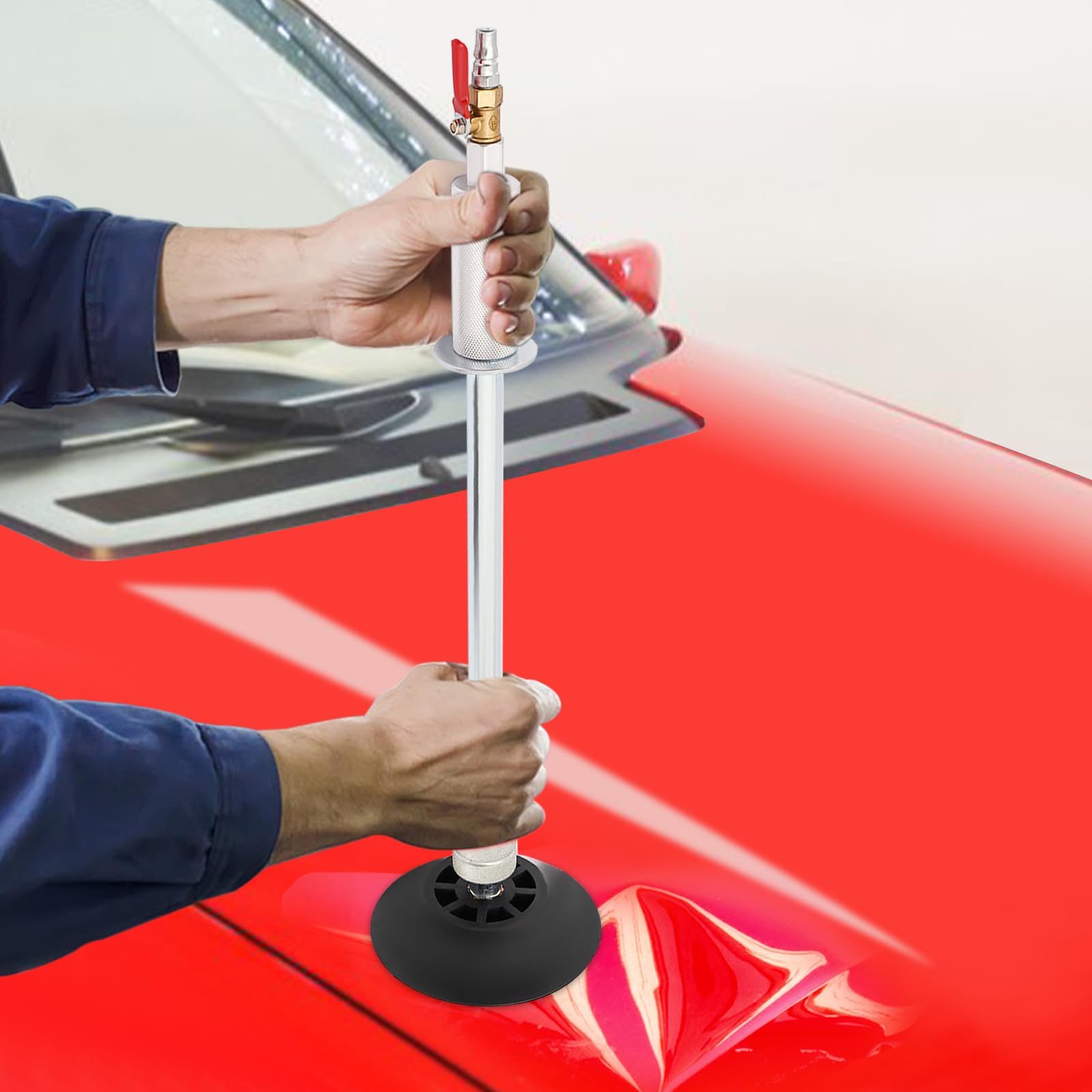 3 ventose per auto, martello di scarico pneumatico con 3 ventose, estrattore auto, pressione di lavoro, 3 bar, martello scorrevole con ventosa