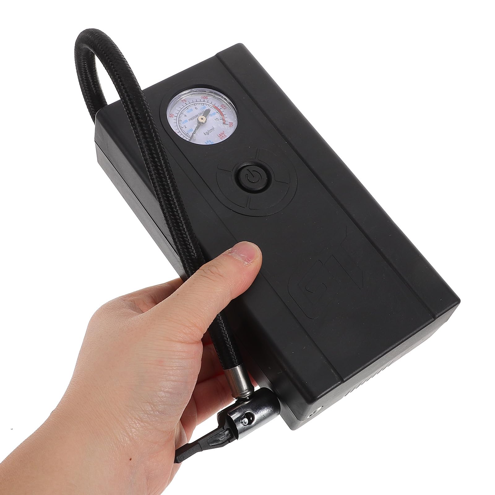 Compresor de Aire Portátil Negro para Inflar Neumáticos y Bicicletas con Material PP, Inflador Rápido Multifuncional Adecuado para Uso Doméstico Movimiento