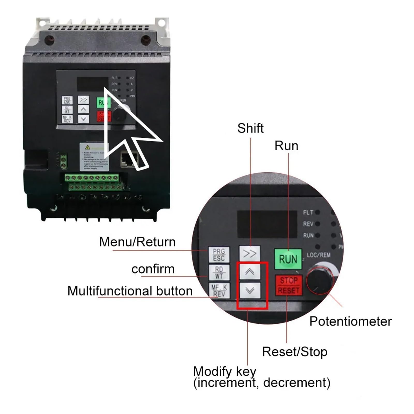 Convertitore VFD a frequenza variabile da 4KW-11KW da 220 V a trifase 380 V Convertitore VFD a frequenza variabile Convertitore VFD da 400 Hz(220V TO 380V 2.2kw)