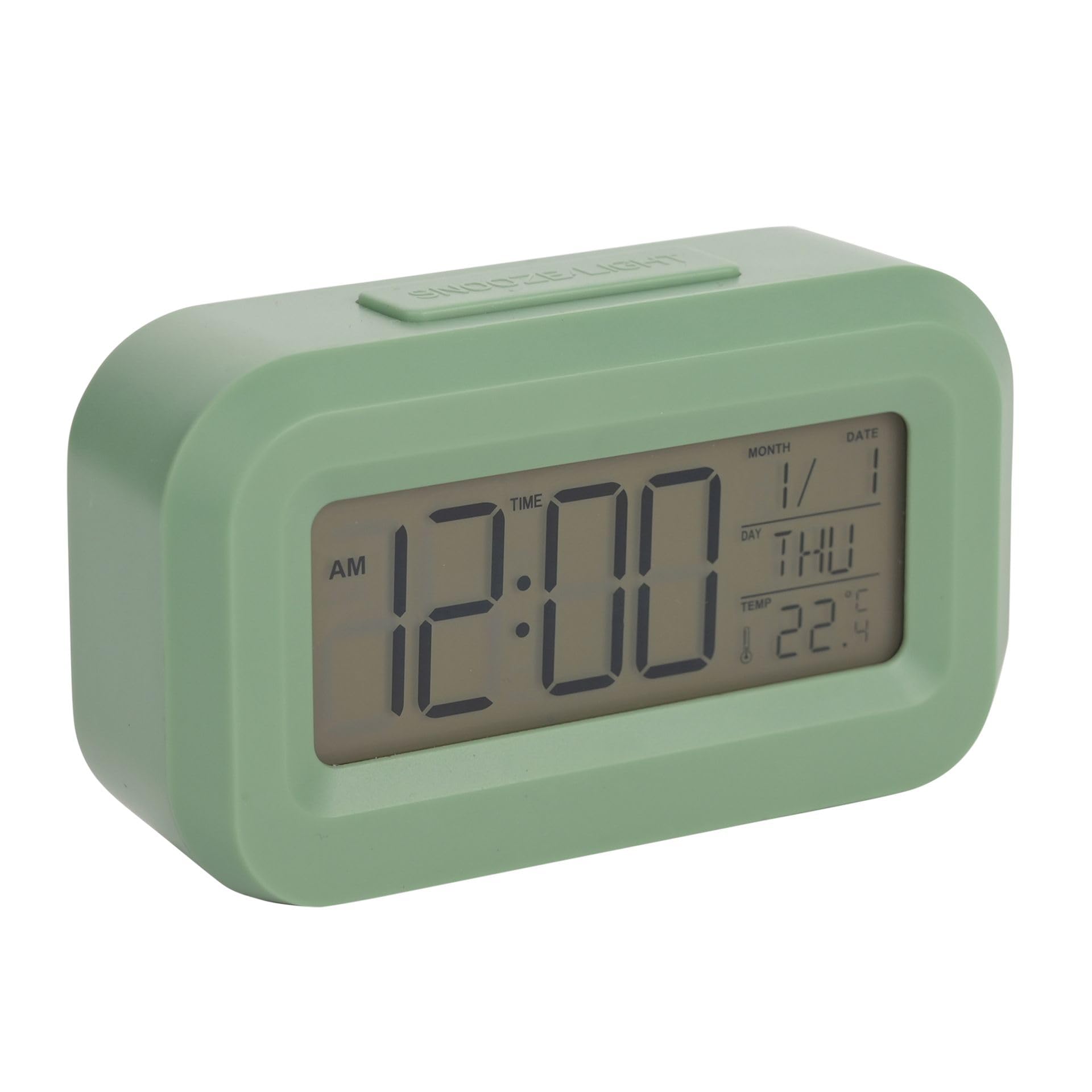 Hometime Green Compact Travel Led Clock Lightweight, Digital Display, Alarm Function, Battery Operated - Ideal For Travel And Everyday Use (Green)