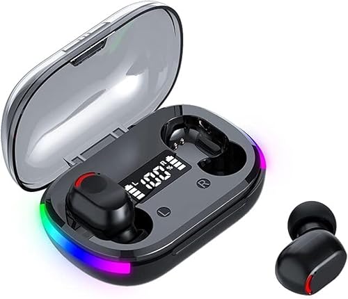 BD&M Auriculares inalámbricos, pantalla LED digital de alta fidelidad, auriculares estéreo para juegos, auriculares Bluetooth, auriculares