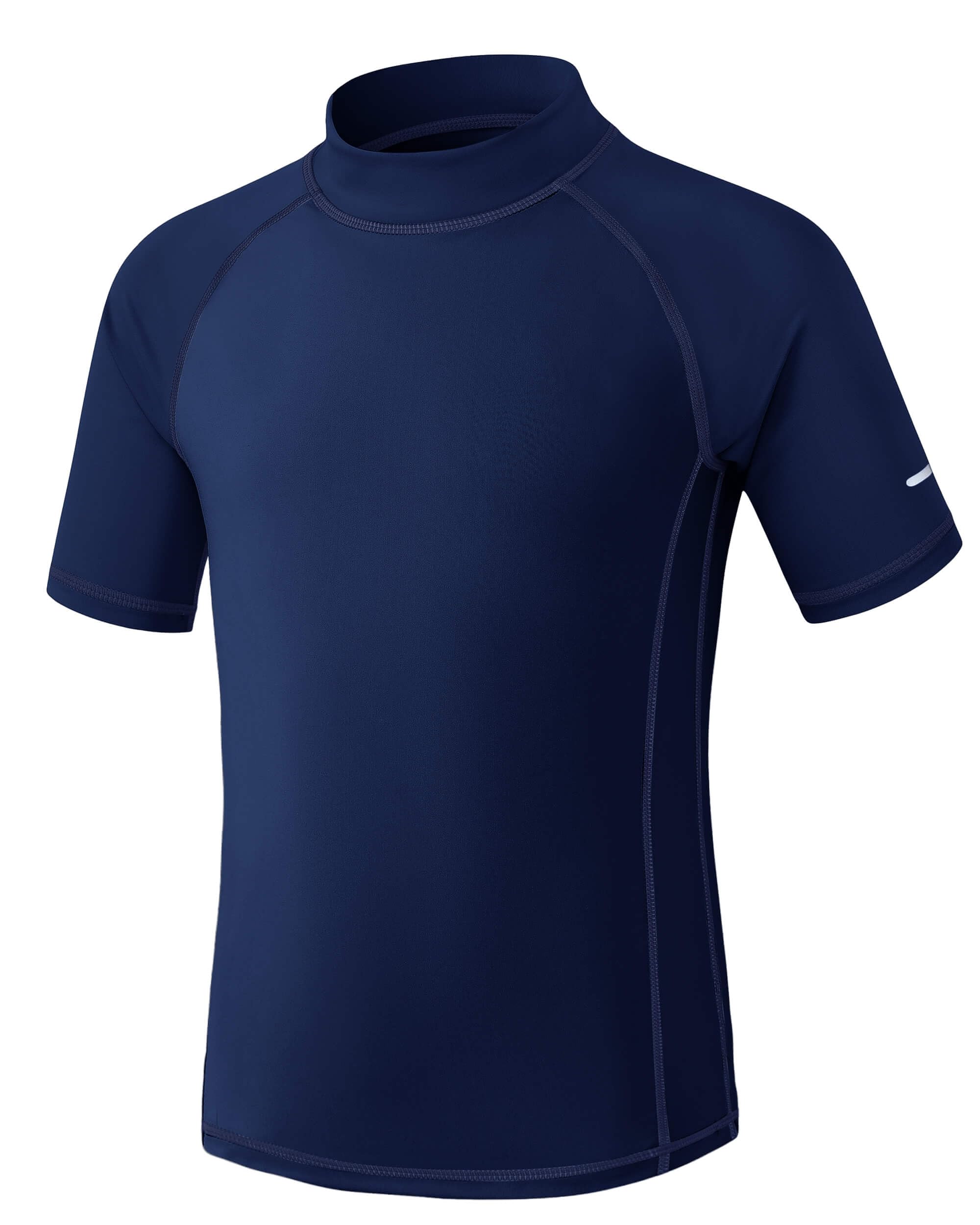 Kinder UV Shirt Kurzarm Jungen Badeshirt UPF 50+ Sonnenschutz Schwimmshirt Rashguard mit Reflektorstreifen Schnelltrocknend Chlorresistent 5-14 Jahre