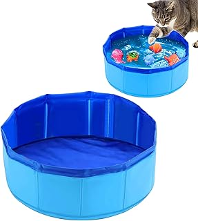 Cat Pool, 30 x 10 cm Non-Slip Cat Tub, Swimming Pool for Dogs and Cats in Summer, Mini Pool for Kittens and Puppies for Playing and Bathing (Blue) product image