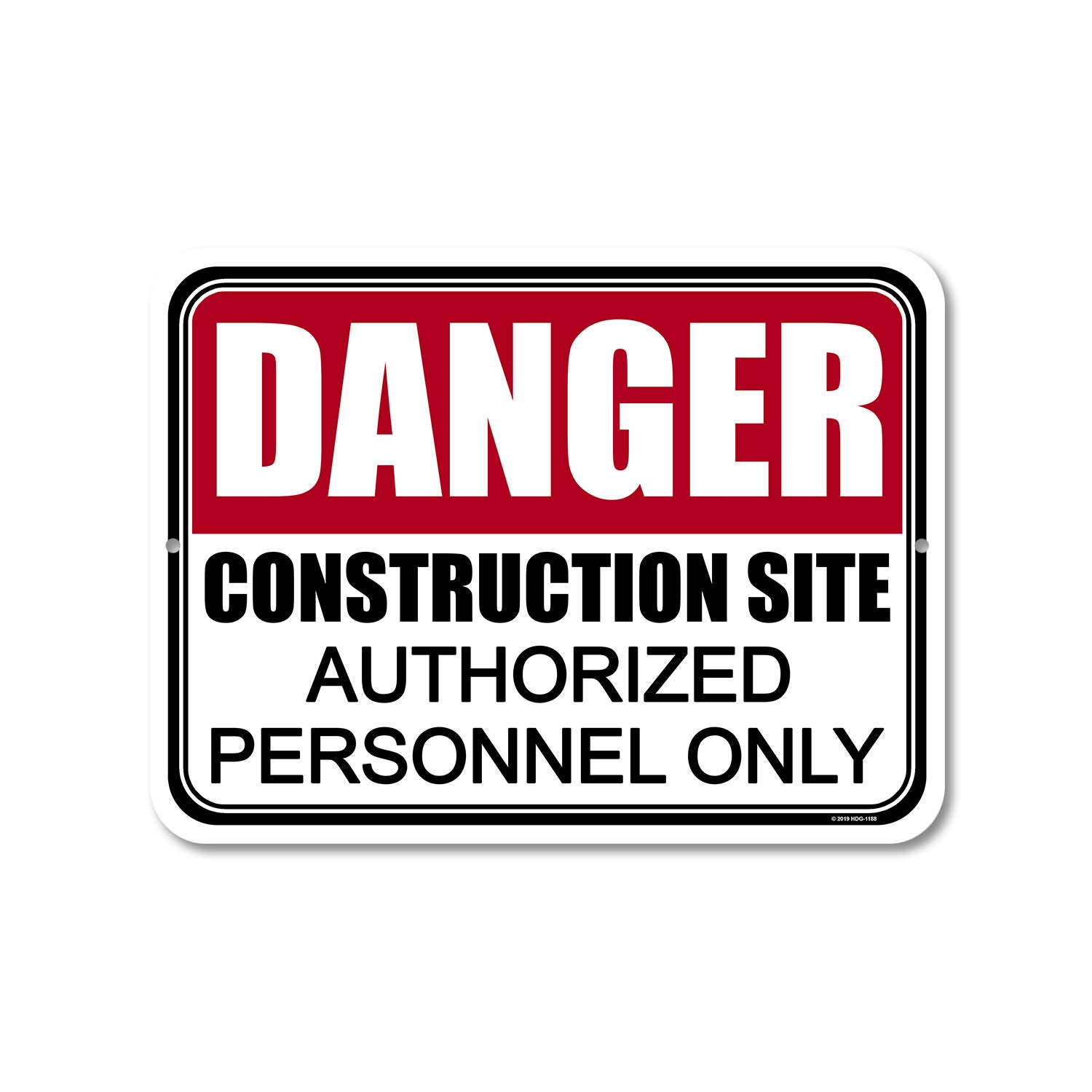 Honey Dew Gifts, Danger Construction Site Authorized Personnel Only, Metal Construction Signs, Aluminum No Trespassing Sign, 9 Inches by 12 Inches