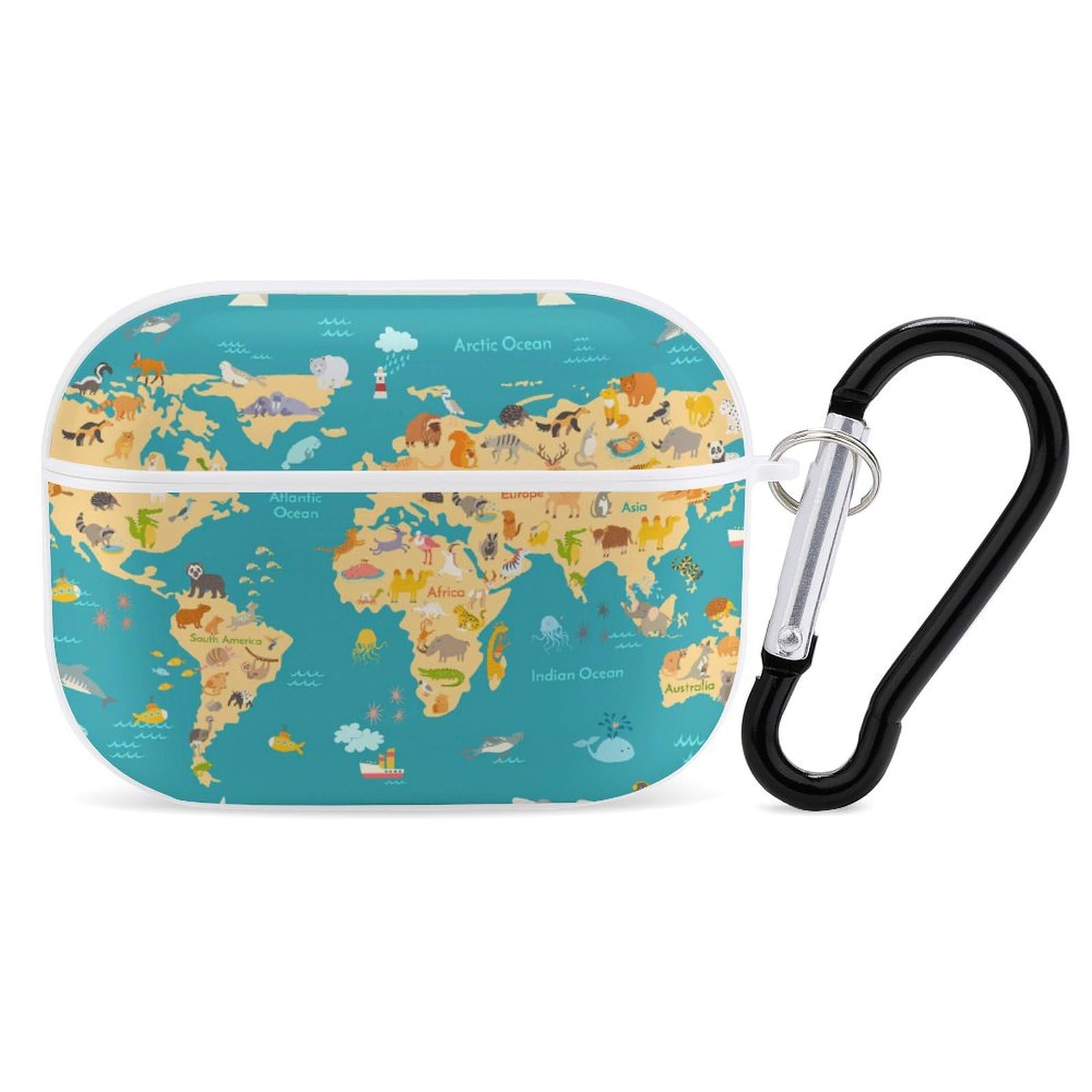Amazon | 動物の世界地図 AirPods Pro2 ケース 2022年9月発売 シロ