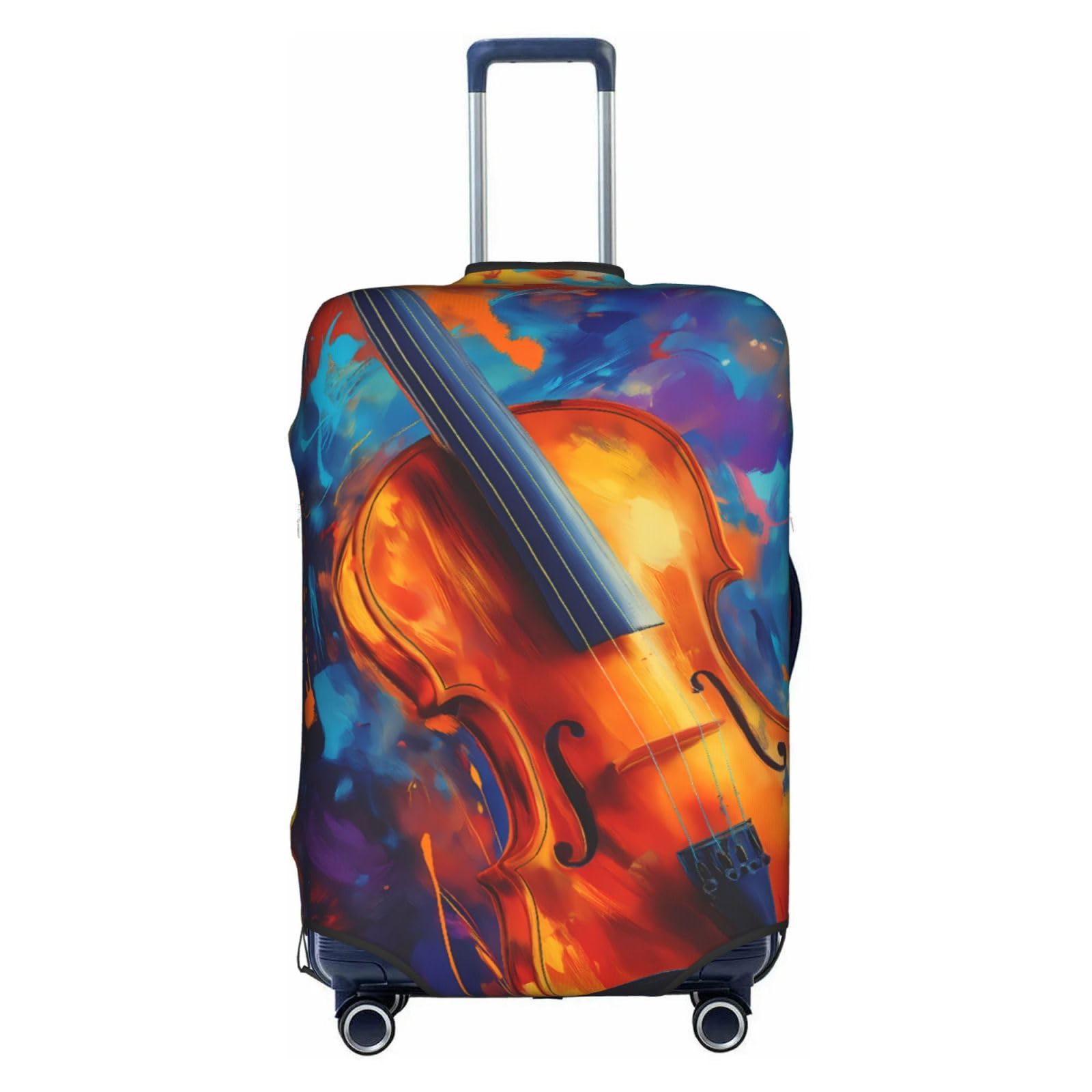 Colorful Violin Elasticity Luggage Protection Cover Travel Scratch Resistant Suitcase Covers X-Large (29-32 inch suitcase)