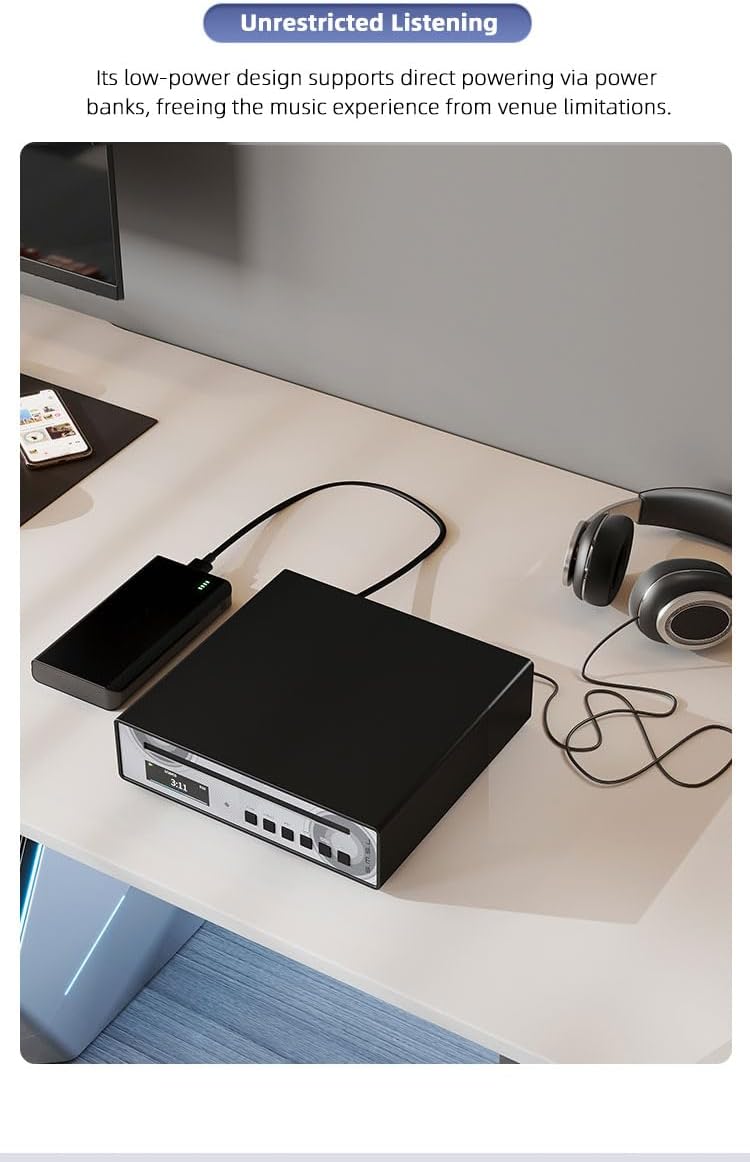 SMSL PL100 PRO Multi-Function CD Player 2X CS43131 High-End DAC Chips Supports Lossless MQA Playback with Remote Control (Black)