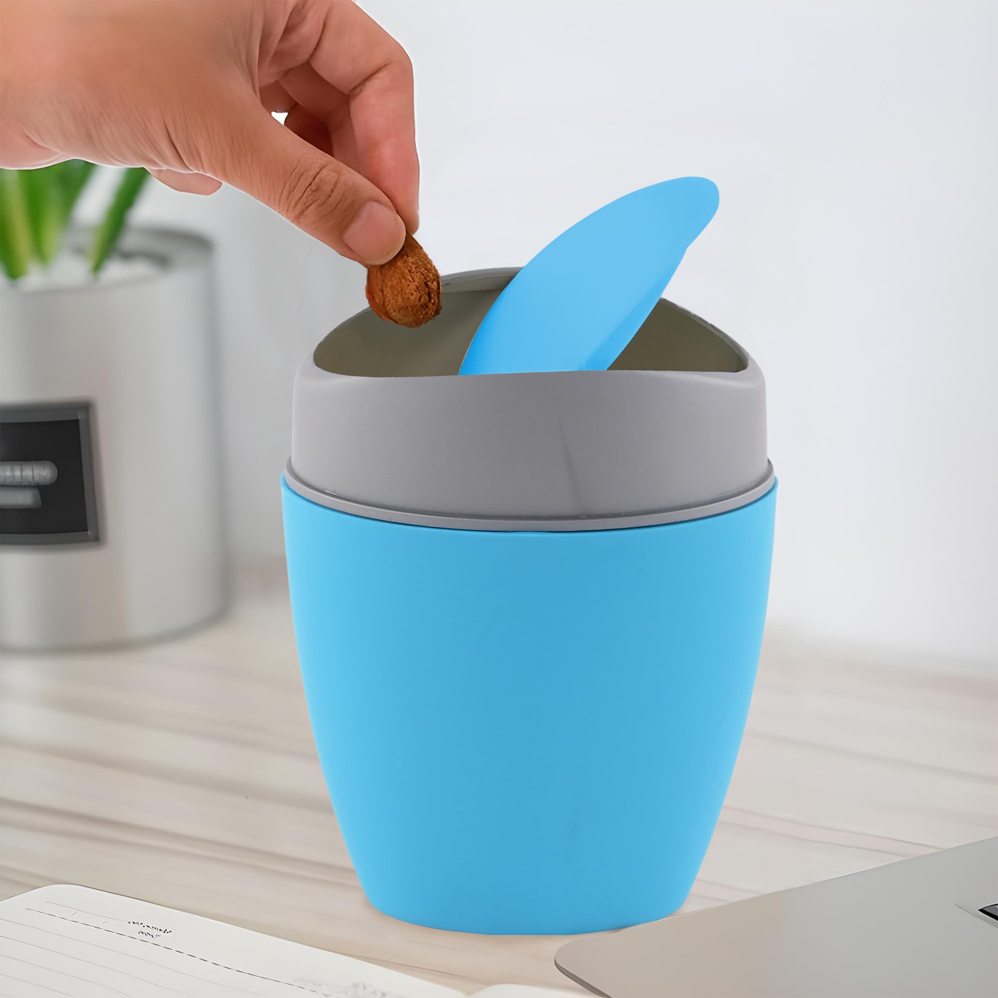 Mini Dustbin - 2.5L Swing Lid Trash Can -1