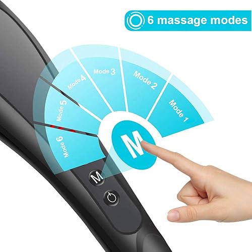 Miniatura 3 de Masajeador de espalda de mano inalámbrico, masaje eléctrico recargable de percusión con calor, masajeador de tejido profundo para cuerpo completo,