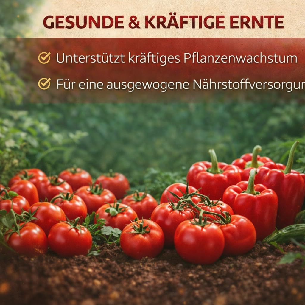 GiDeli Tomatendünger 20 kg - Granulat 8-8-19 Für Tomaten & Paprika | Kali für kräftige Früchte, chloridarm, Gemüsedünger für Gärtnerei und Anbau, Bedarf je Kultur