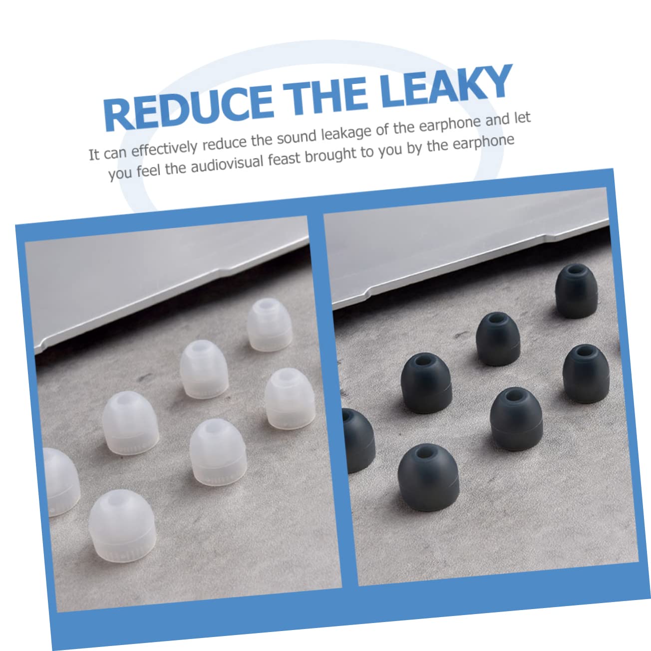 VANZACK 2sets Earbud Tips Replacement Caps Lightweight Comfortable Ear Tips Set for Running Earbuds Over Ear Headset 8pairs*2