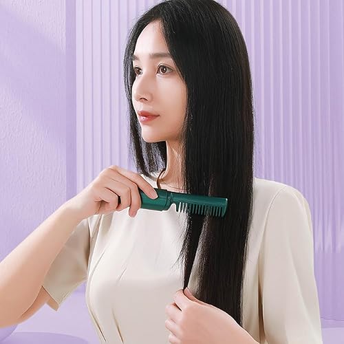 Miniatura 6 de Mini alisador de pelo recargable, cepillo alisador inalámbrico portátil, alisador de pelo de viaje recargable por USB, peine alisador eléctrico de