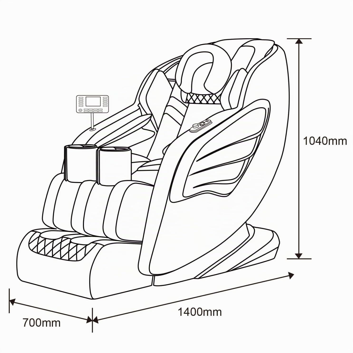 Sanotechnik® Chaise de Massage Luxe Noire – Zéro-Gravité, 8 Mouvements de Pression, 3D-Body-Scan, Coussins Gonflables pour Pieds et Jambes, Fonction Chauffante, Bluetooth – Réf. MA2601