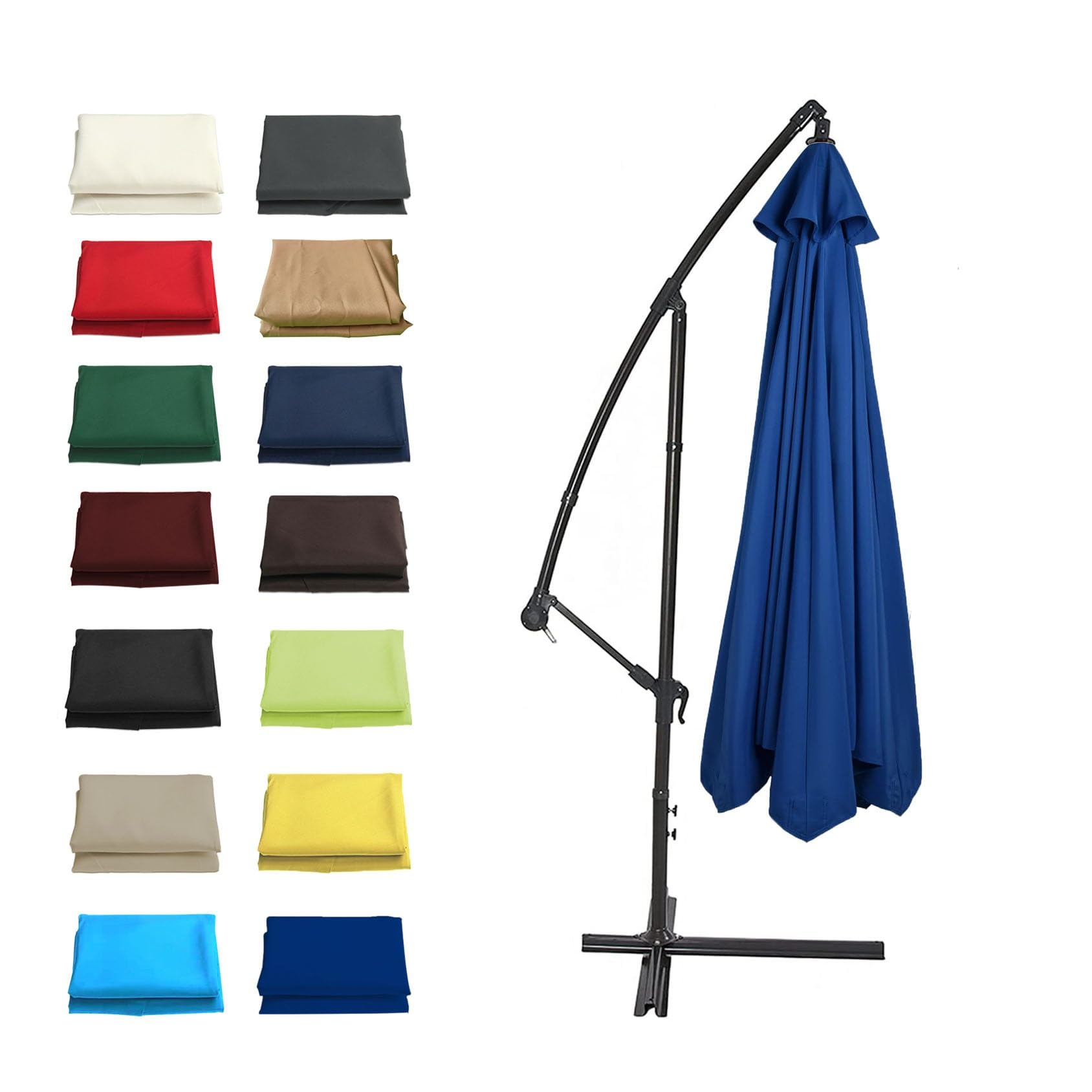 GZDXBF 6 Ribs / 8 Ribs Umbrella Fabric Canopy Cover, 200/270/300cm Patio Umbrella Replacement Cloth Canopy, Easy To Install/Washable/Breathable(Color:Royal blue,Size:6 ribs: 3m/9.8ft)