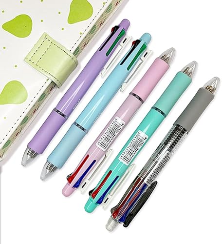 Miniatura 2 de 5 In 1 Multicolor Ballpoint Pens Retractable Creative 4 Color Ball Pen Refill and Pencil Lead Multifunction Pen Office School Writing Supply
