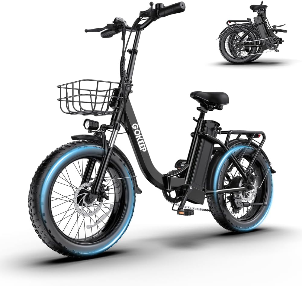 1300W Folding Electric Bike, 75 Miles Range, 52V 13Ah Removable Battery, 20" Fat Tire & Front Suspension Electric Bicycles, 28MPH 7-Speed Commuter Ebike, Max 330LBS, UL2849 Certified product image