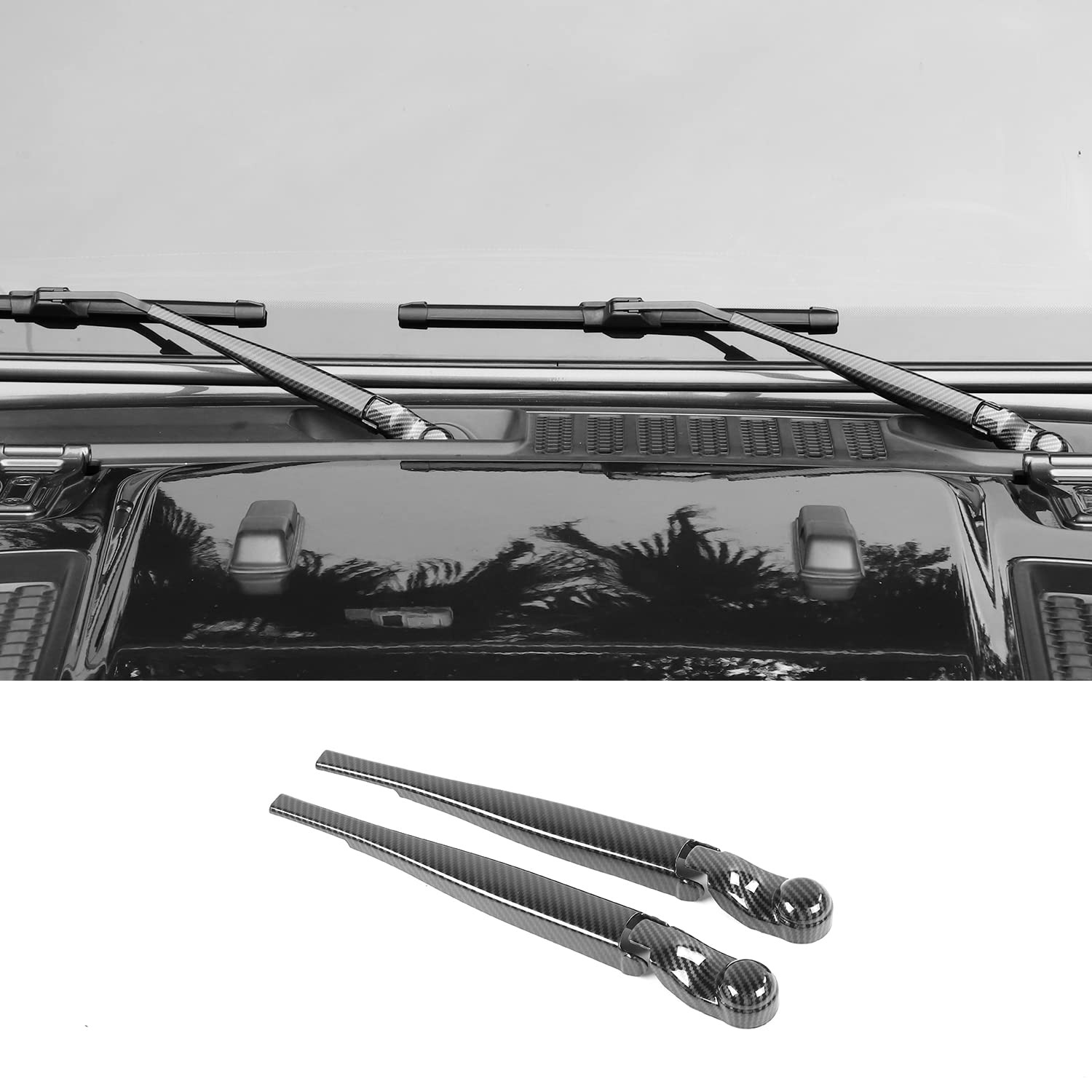 RT-TCZWindow Rain Wiper Nozzle Decorative Interior Cover Trim Cover for Jeep Wrangler JL Accessories 2018-2022 for Jeep Gladiator JT 2020-2022 Carbon Fiber