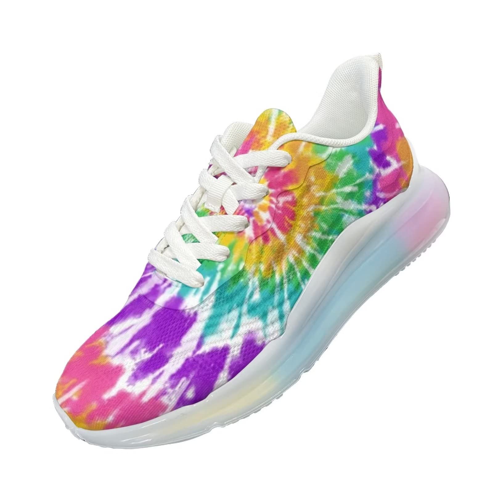 chaqlin Scarpe da ginnastica arcobaleno con cuscino d'aria per donne e ragazze, scarpe da corsa sportive in maglia leggera